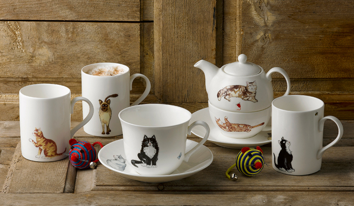 Ceramic Mug Saucer Cats, Cat Mugs Coffee Cups