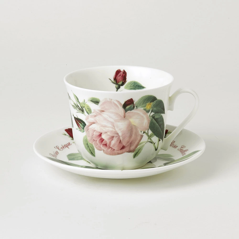 Versailles Set of 2 Fine Bone China Large Breakfast Cup and Saucers