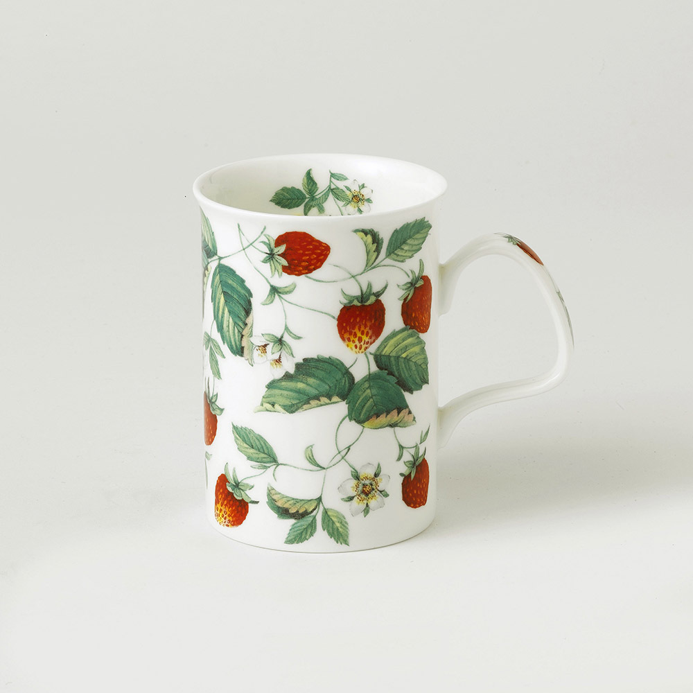 Alpine Strawberry Fine Bone China Mugs Roy Kirkham Pottery